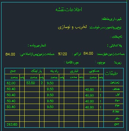 پلان و نما ساختمان 3 طبقه با زیربنای 263 متر - 1